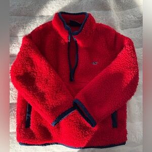 Vineyard Vines Kids Red Sherpa Jacket
